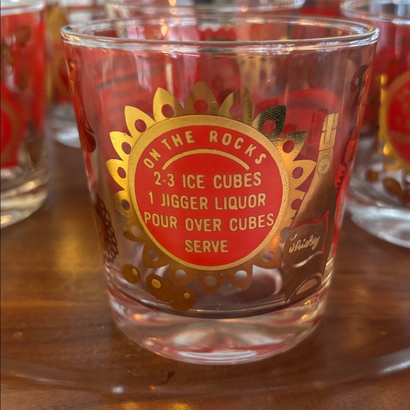 Jeanette Red and 22kt Gold Lowball Glasses - Picture 4 of 9